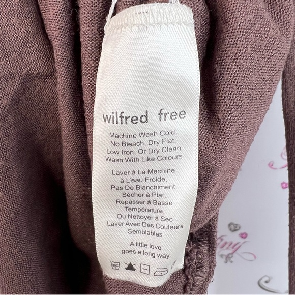 Wilfred free long sleeve top swoop neck round stretch Chocolate Long Sleeve Tee - Picture 12 of 13